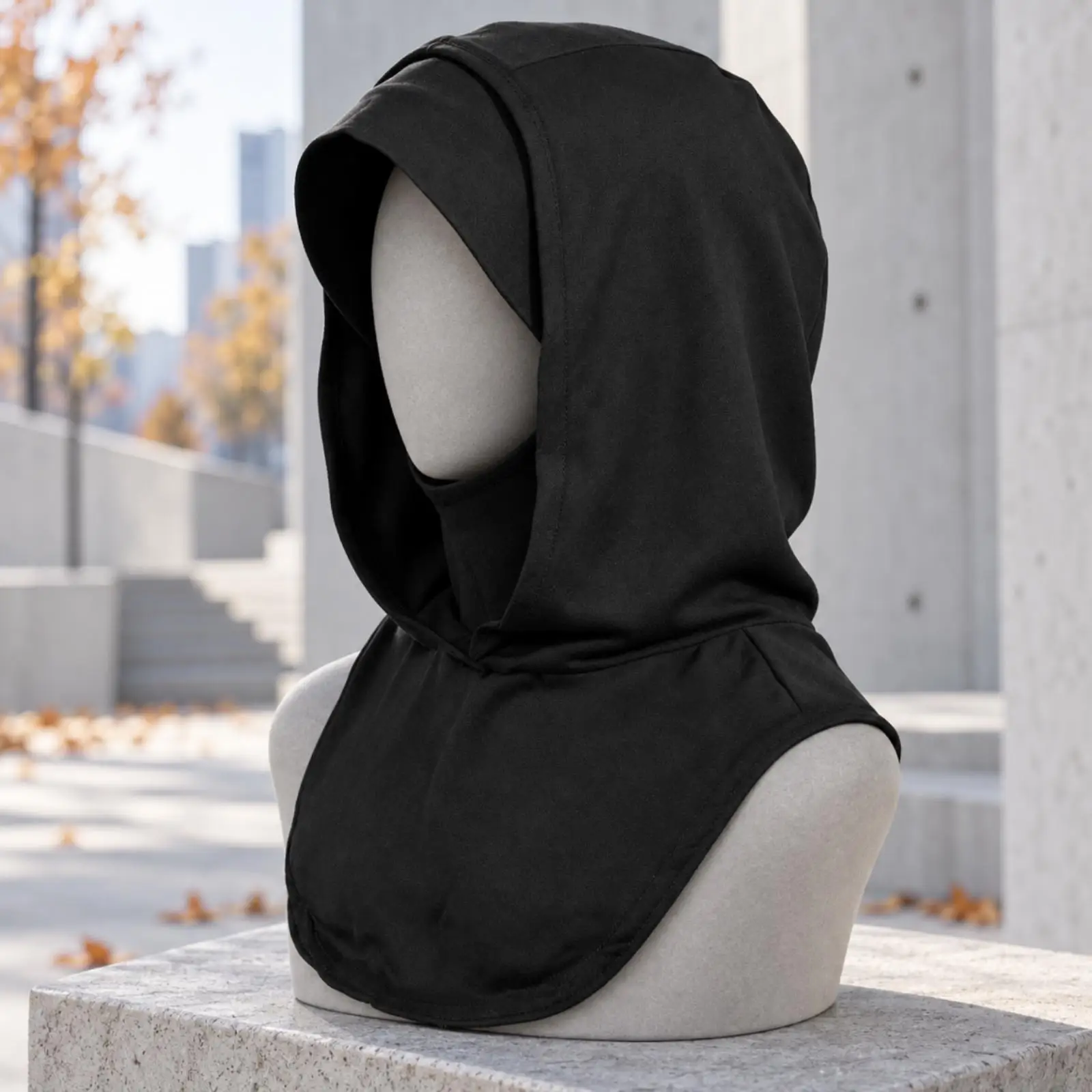 Elastic Head Scarf with Hood for Women Men Soft Viscose Blend Stretchy Headwrap Neck Cover Travel Essential