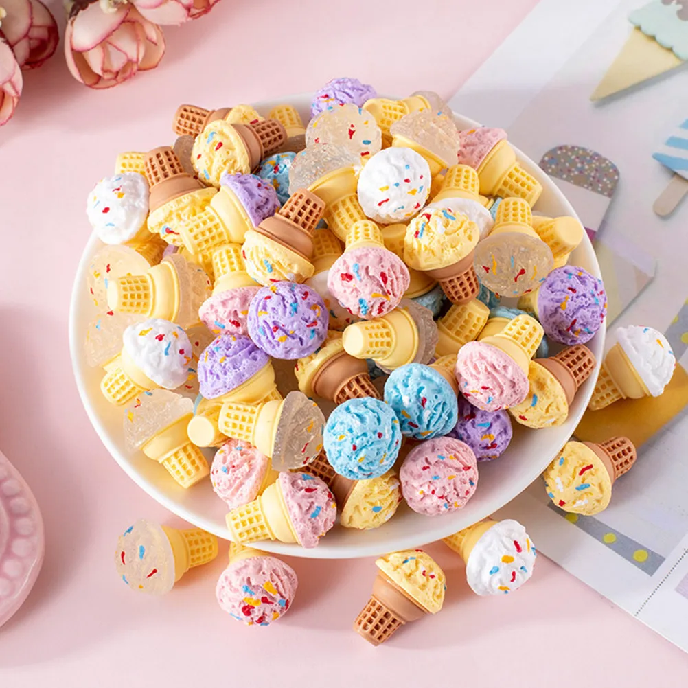 

24 шт. миниатюрных имитаций мороженого из смолы, сладкие рожки, игрушечная еда для миниатюрных сцен, аксессуары для домашнего декора своими руками