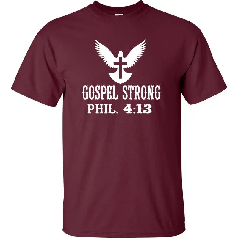 Gospel Strong Phil 4 13 Faith Christ Conservative Christian Men's T Shirt 456