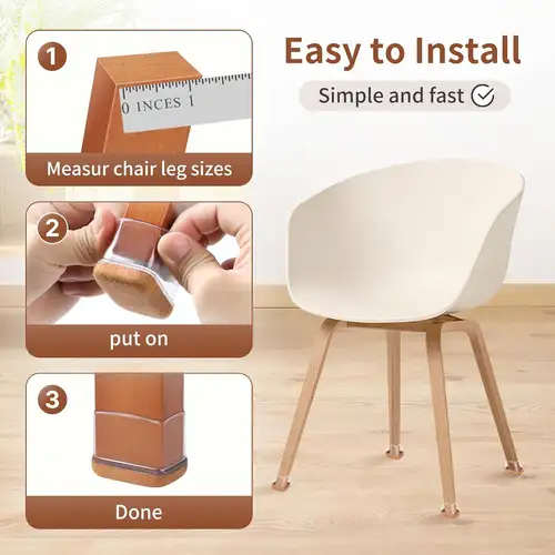 8pcs Rectangular Chair Foot Cover Diagonal Leg Floor Protectors  Silicone Furniture Table Feet Protect for Chair Table No Noise - Image 6