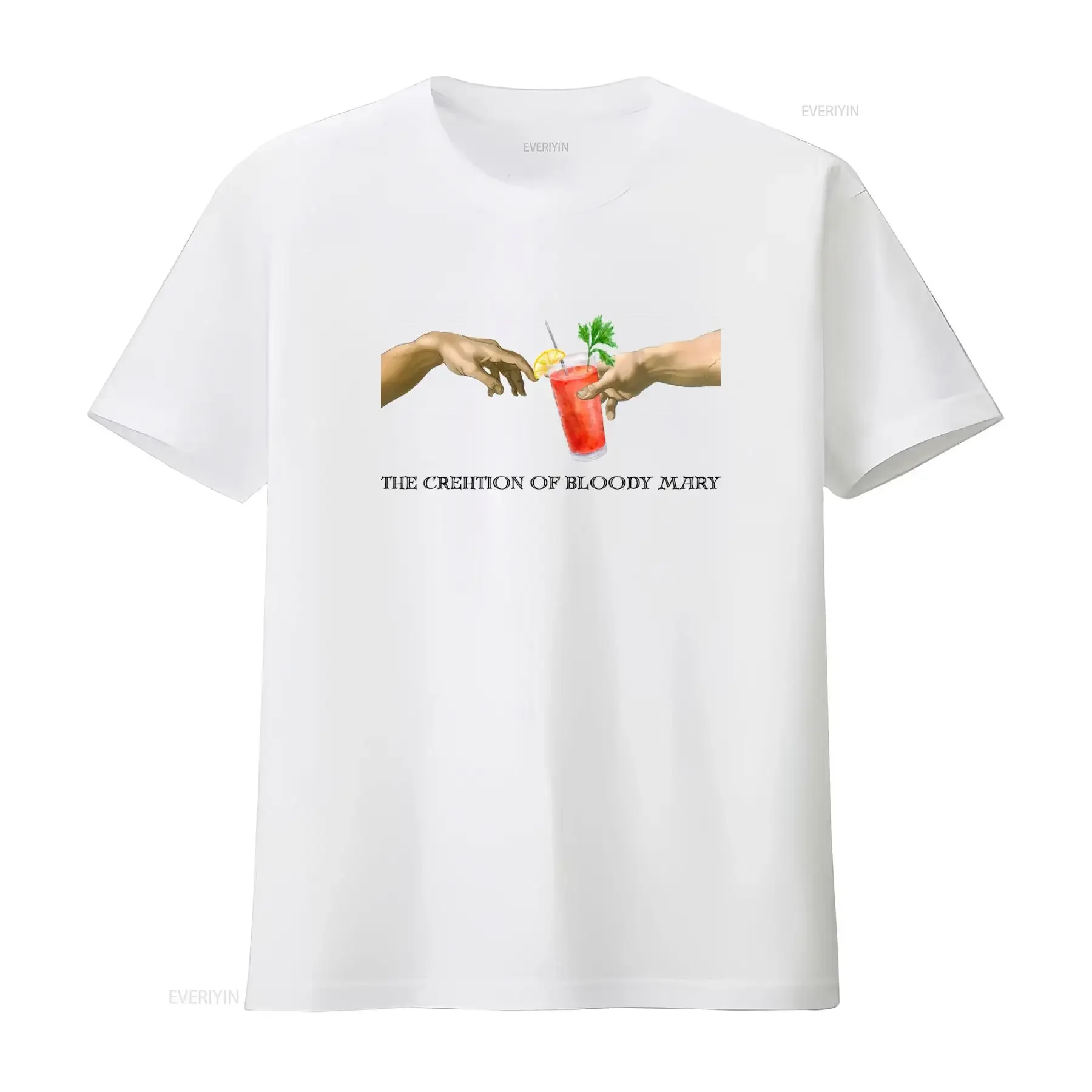 Bloody Mary T Shirt The Creation Of Cocktail Drinking Funny Brunch  vintage Washed homme fashion Top For Everyday Wear