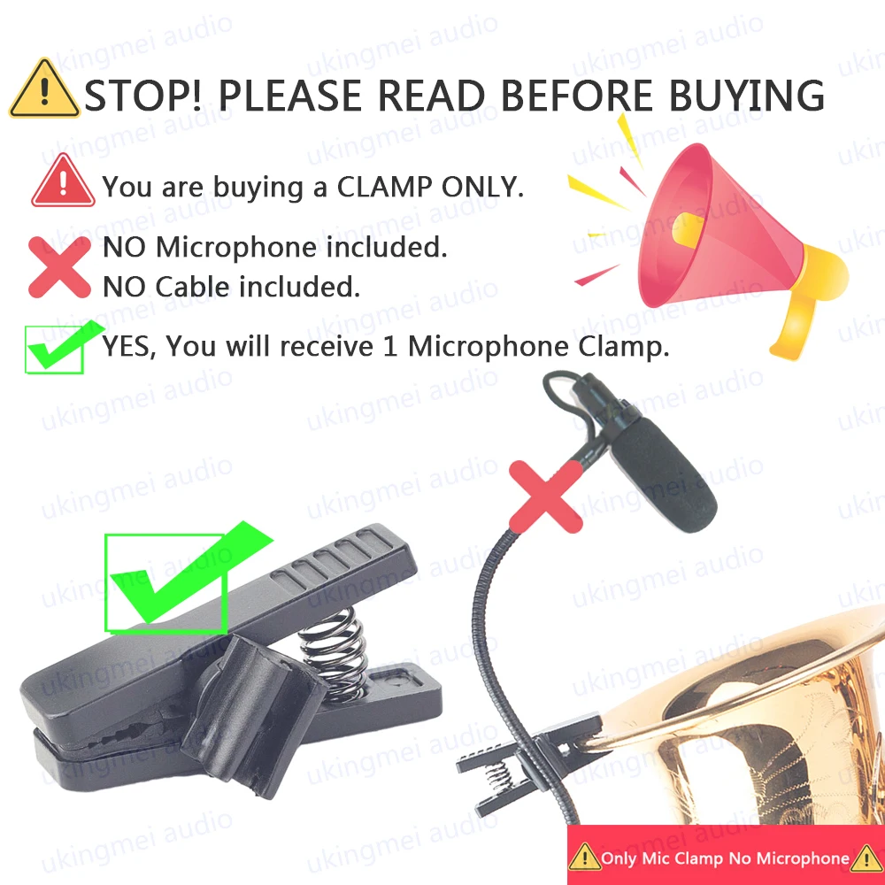 Instrument Condenser Microphone Universal Stand Clamp for DPA 4099 For Saxophone Compatible For 5-6mm Gooseneck Microphone Clip