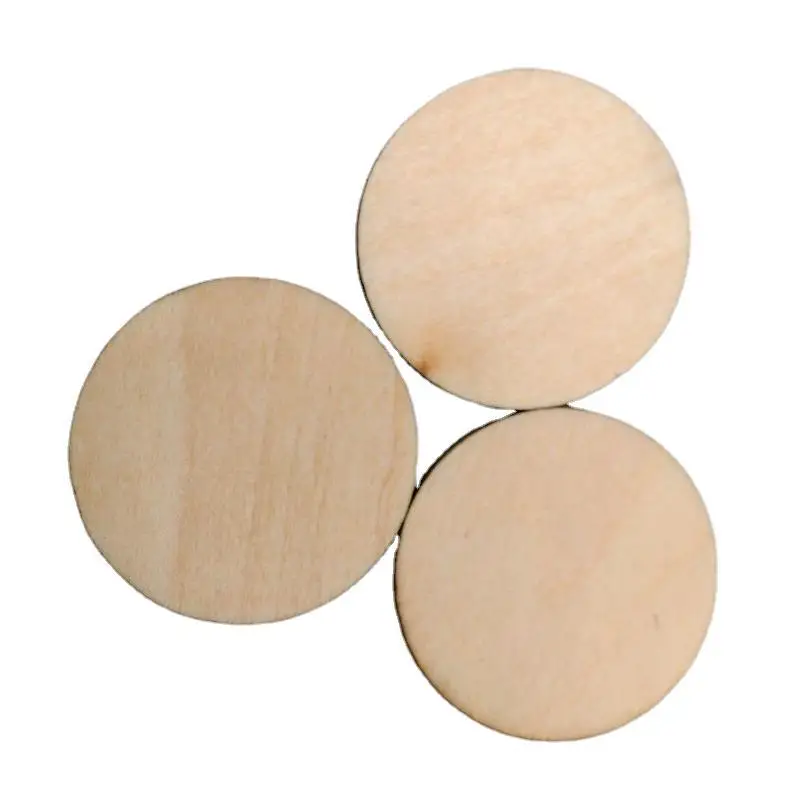 Accessoires faits à la main, patch rond en bois, copeaux de bois ronds décoratifs faits à la main, spécifications complètes, bricolage