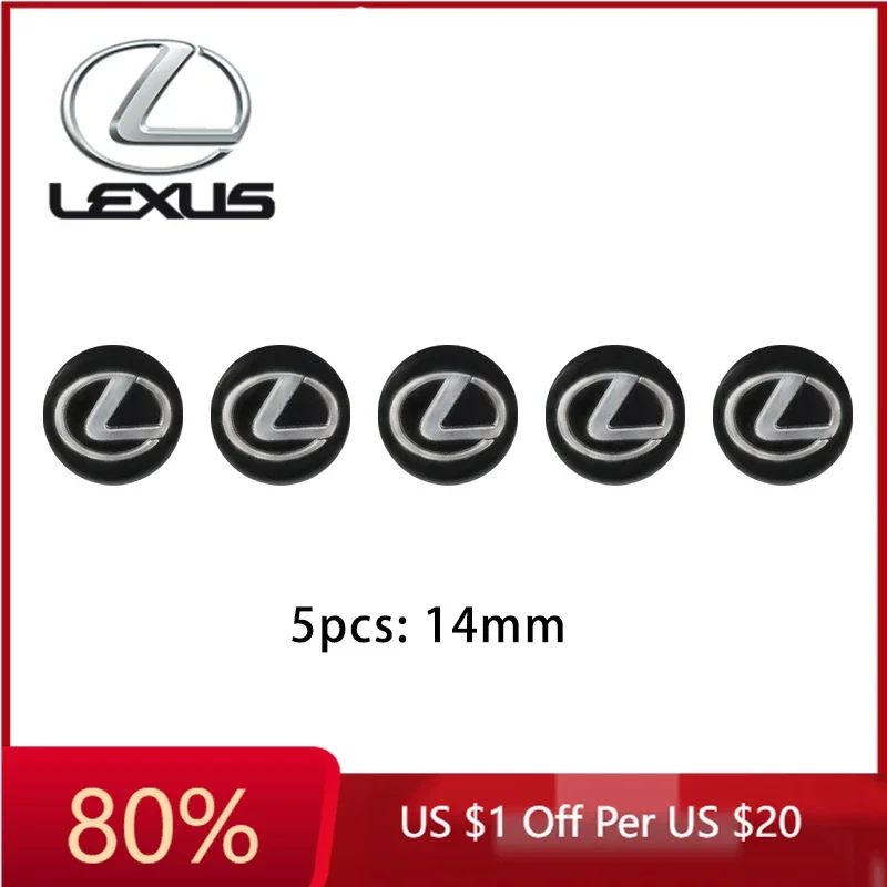 

2026 Hot Interior Stickers For Lexus Fsport GX470 RX330 IS250 LX570 LX600 Ct200h RX350 IS300h 5/10PCS/lot 14mm Car Key Shell Squ