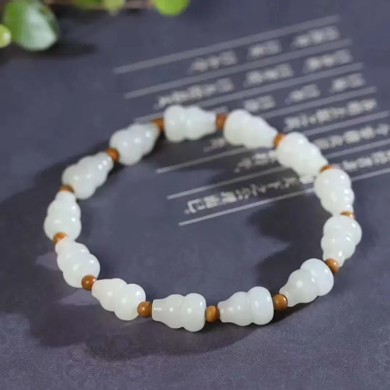 

NaturalHetian Supply Chain from Mountain Old Materials White Gourd Jade Bracelet Women