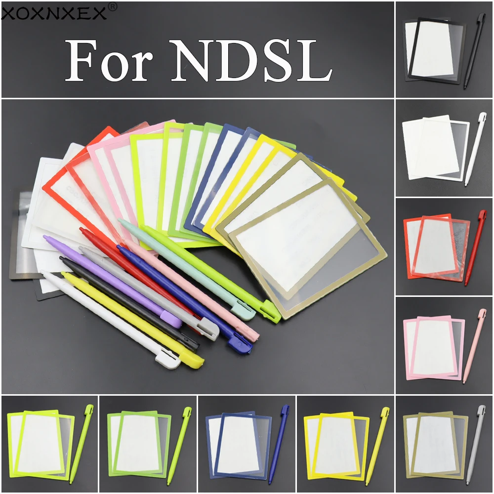 1Set For DS Lite For NDSL Game Console Upper LCD Screen Lens + Lower Frame Plastic Cover+Stylus Pen Replacement