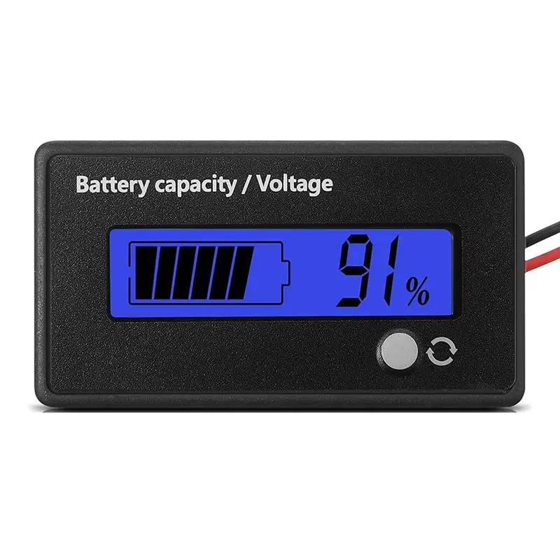 ABQU DC 12V-72V Lead Acid Lithium Battery Capacity Voltage Meter Battery Indicator Monitors Blue Screen Digital Voltage Meter