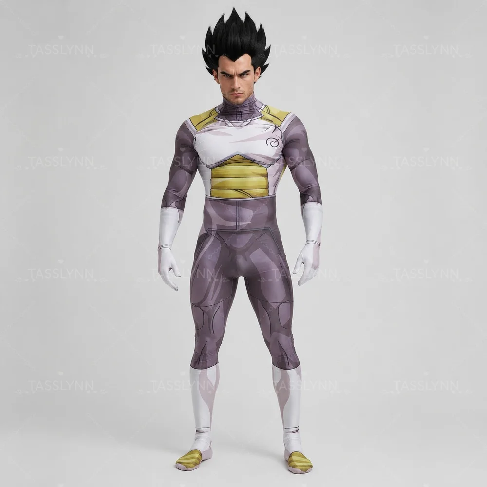 Anime Cosplay Bodysuit, Frieza / Vegeta Full Body Stretch Costume, Halloween Carnival Fancy Dress for Adult Men view 3