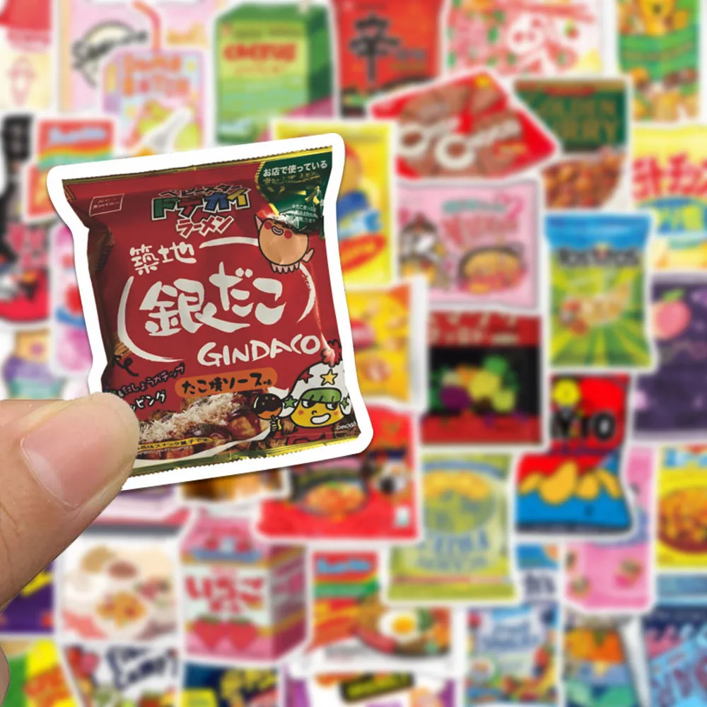 50 قطعة من ملصقات الكتابة على الجدران الكرتونية للوجبات الخفيفة - ديكور للجيتار والدفتر وحافظة الهاتف وتسجيل الأمتعة متجر YourLife #4