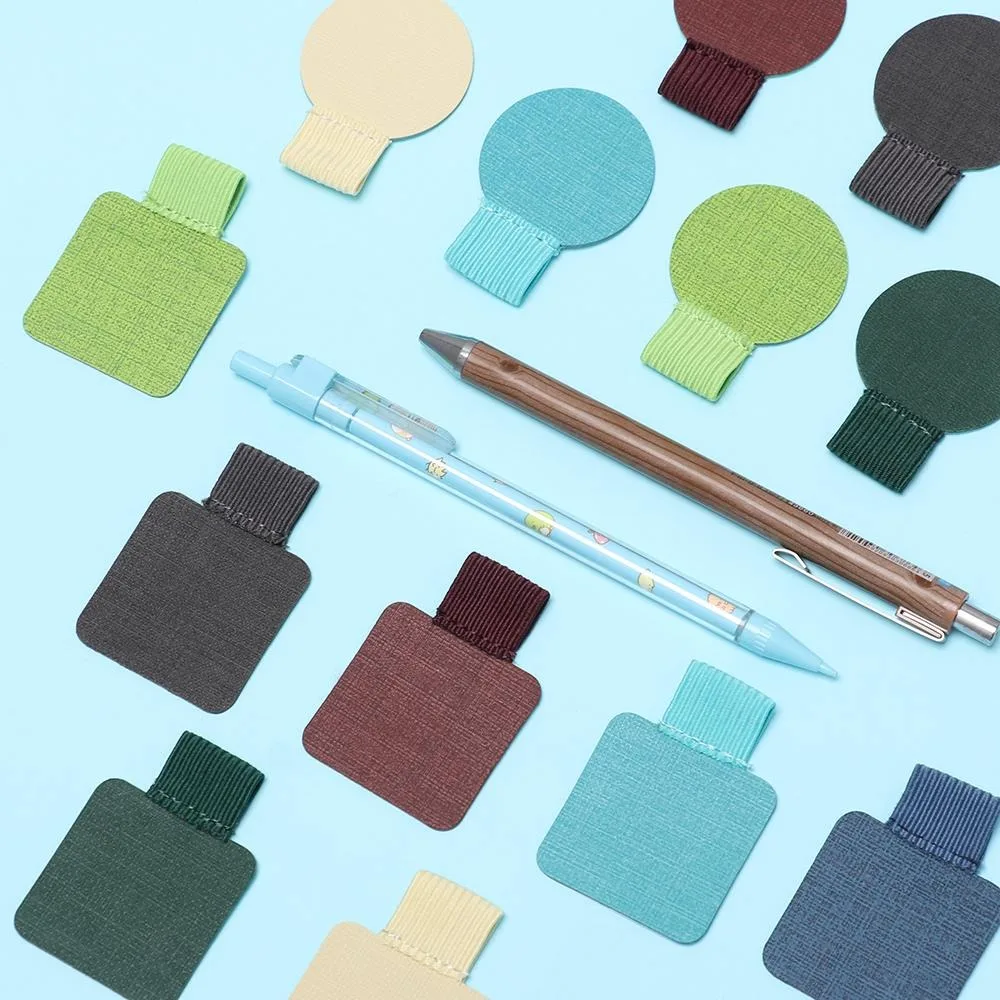 Self-adhesive Pen Holder PU Leather Pen Clip pencil holder Elastic Loop for Notebook Journals calendars Clipboards pen holder