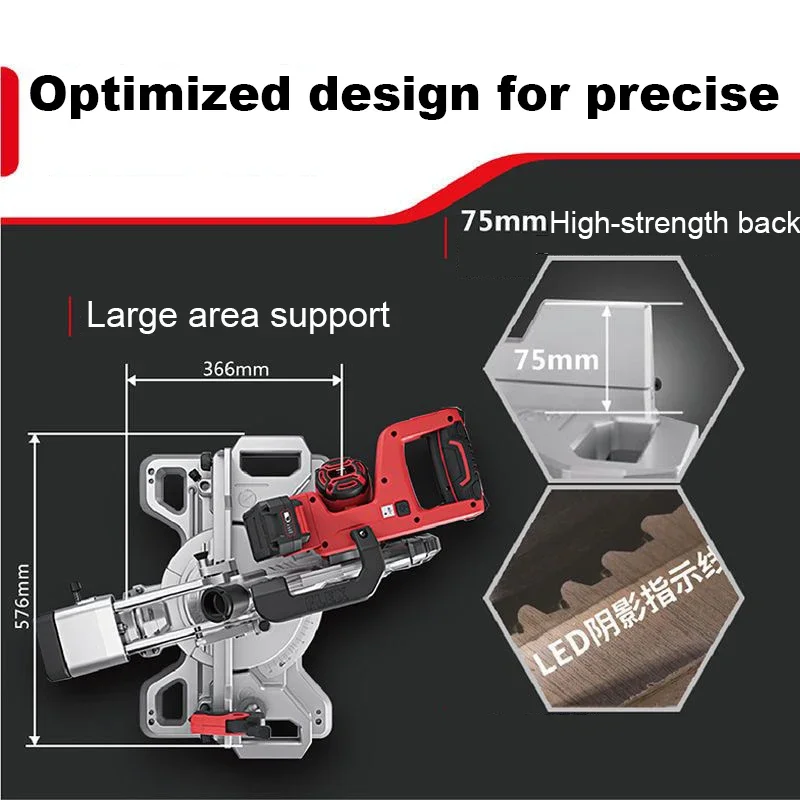 Devon Cordless Miter Saw Brushless 6301-li-20 20v 190x20/30mm 5500rpm Adjustable Degree for Woodworking Universal Flex Battery