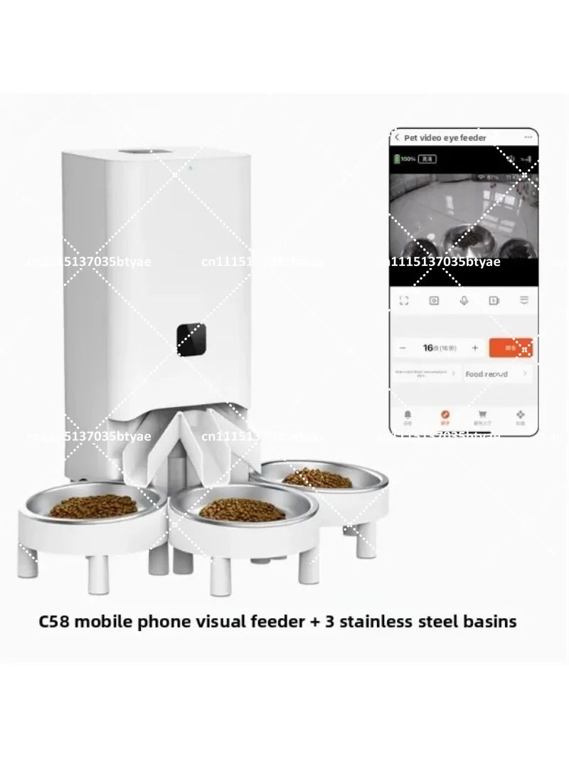 Three-bowl Automatic Pet Feeder for Europe and The Americas, Operates in Conjunction with The tu Smart Platform