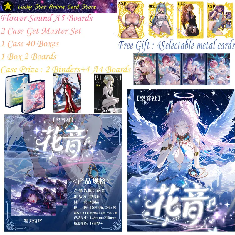 

Flower Sound A5 Boards New Goddess Wife A5 Metal Cards Full Set Anime Goddess Character Albedo Nezuko Rem Nami Power Zero 2