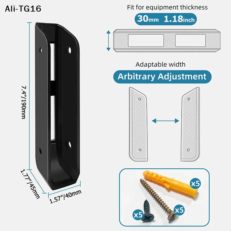 【YY】 1 paire de supports muraux et sous le bureau pour ordinateur portable avec coussinets de protection, Support facile à installer, stabilité améliorée