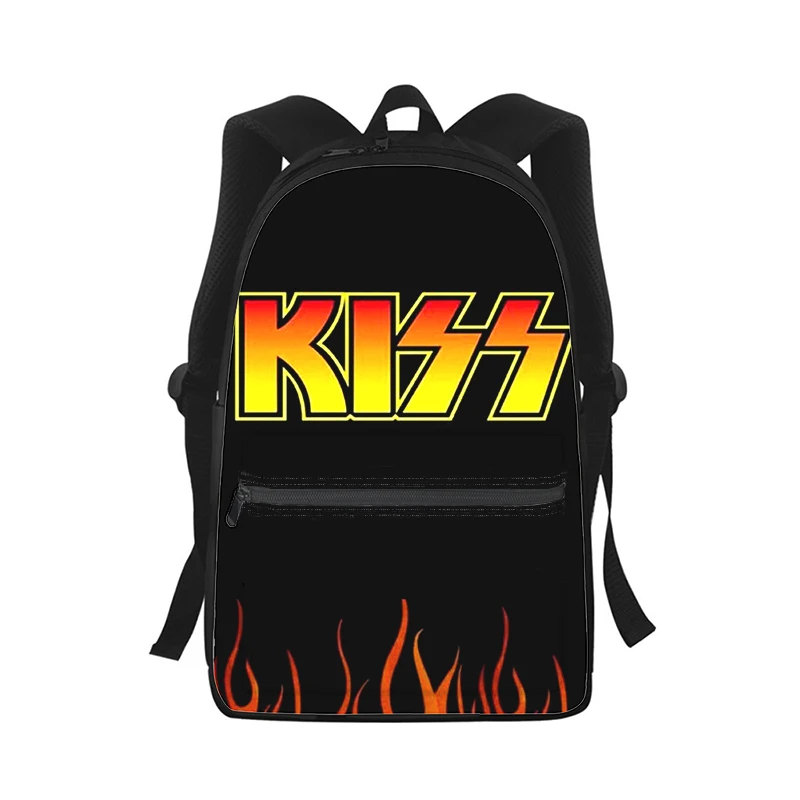 Kiss Band-mochila con estampado 3D para hombre y mujer, bolso escolar para estudiantes, mochila para ordenador portátil, bolso de hombro de viaje para niños