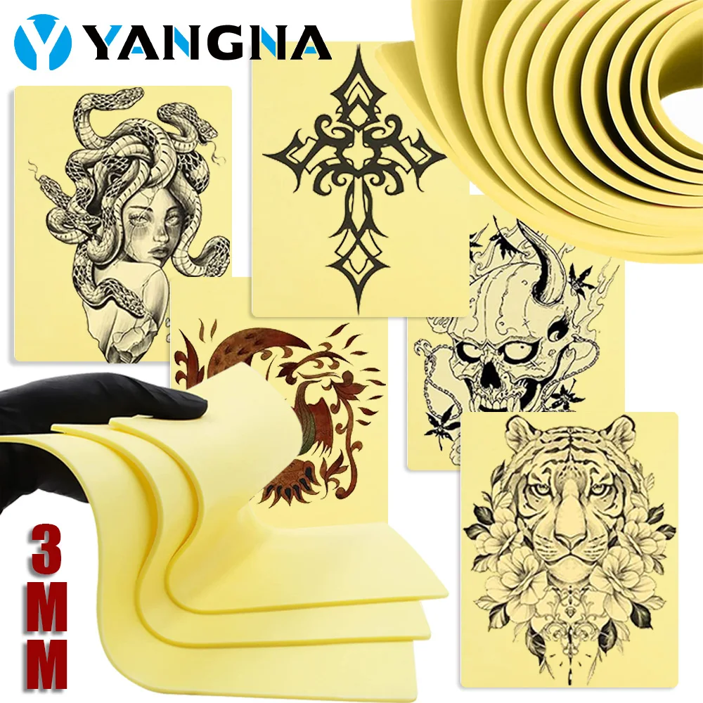 

3MM Tattoo Practice Skin 10/8/5/3/1PCS Tattoo Fake Skin Silicone Double Sides Big Blank Tattoo Beginners Skin Tattoo Accessories