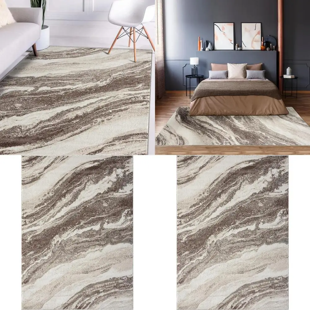 

Lagos Collection 7983 Brown 8x10 Geometric Art Deco Rug by LUXE WEAVERS