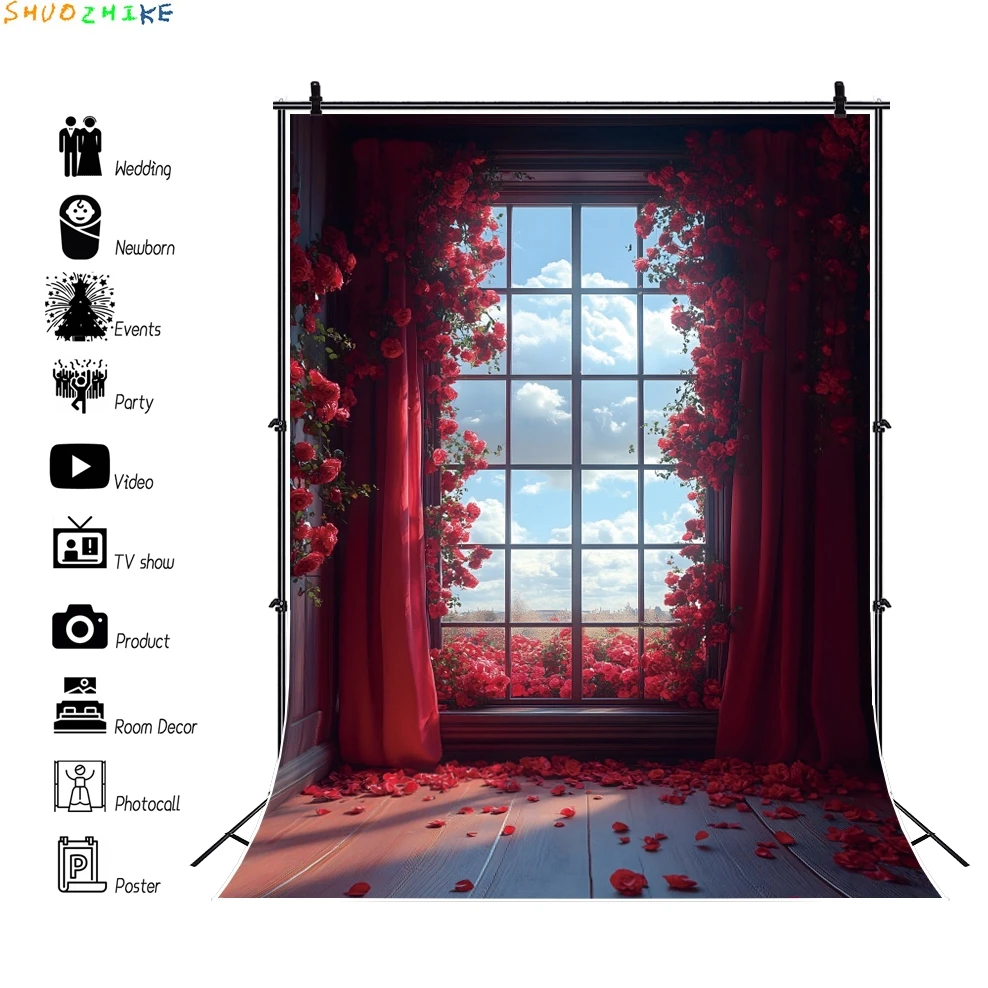 Dekorasi Interior dinding Vintage, properti fotografi bunga latar belakang pernikahan foto kehamilan Latar Belakang tempat foto