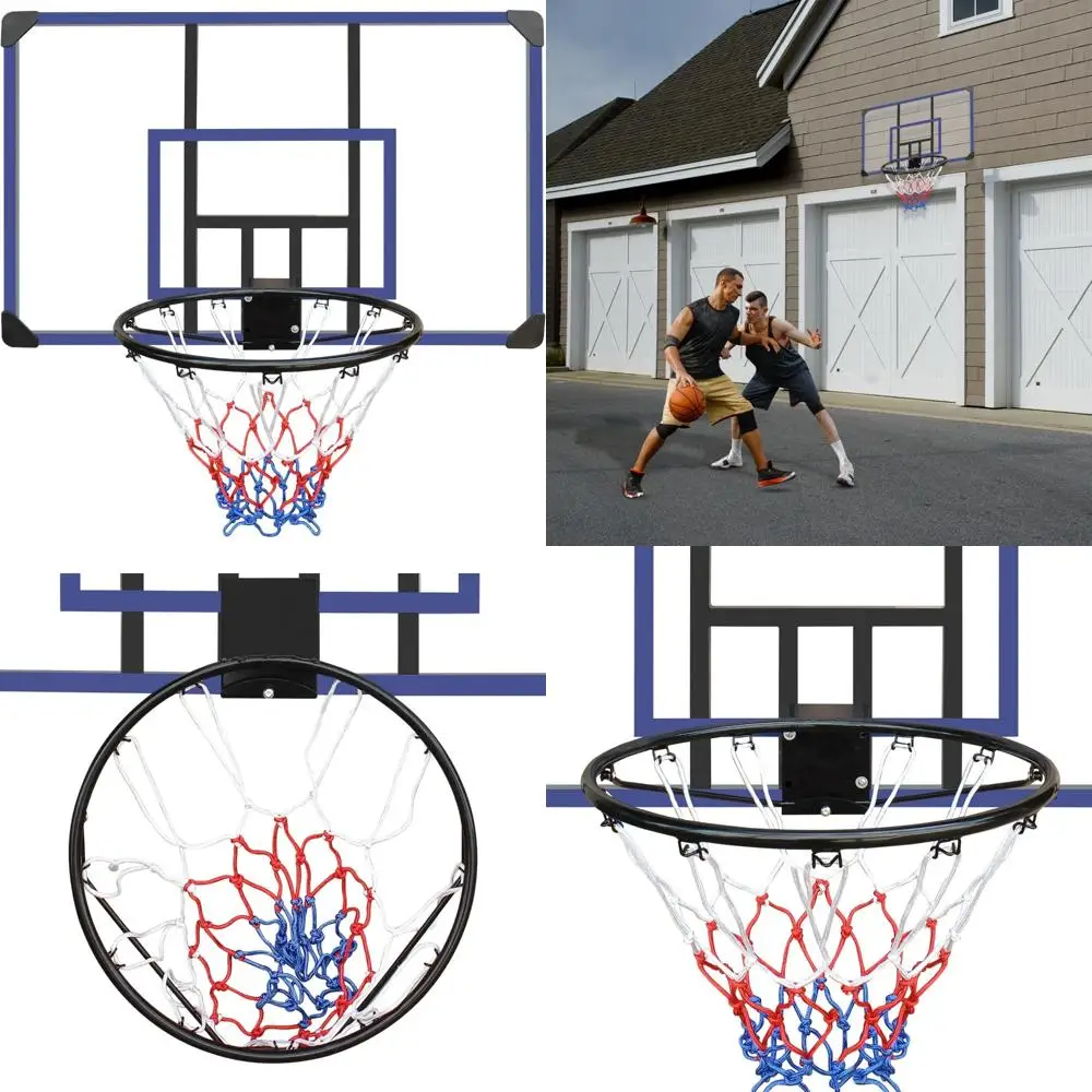 

Durable All-Weather Outdoor Basketball Shelf with 45" x 29" Shatterproof Backplate and Folding Rim for Long-Lasting Play