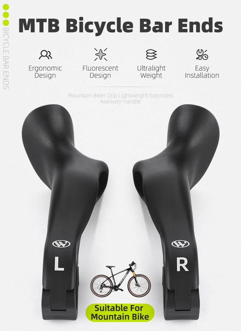 WEST BIKING MTB Fahrradlenkerenden Ergonomische Mountainbike-Innenlenkerenden 22,2 mm Nylon Reflektierende Lenkerenden Fahrradzubehör – Detail 1