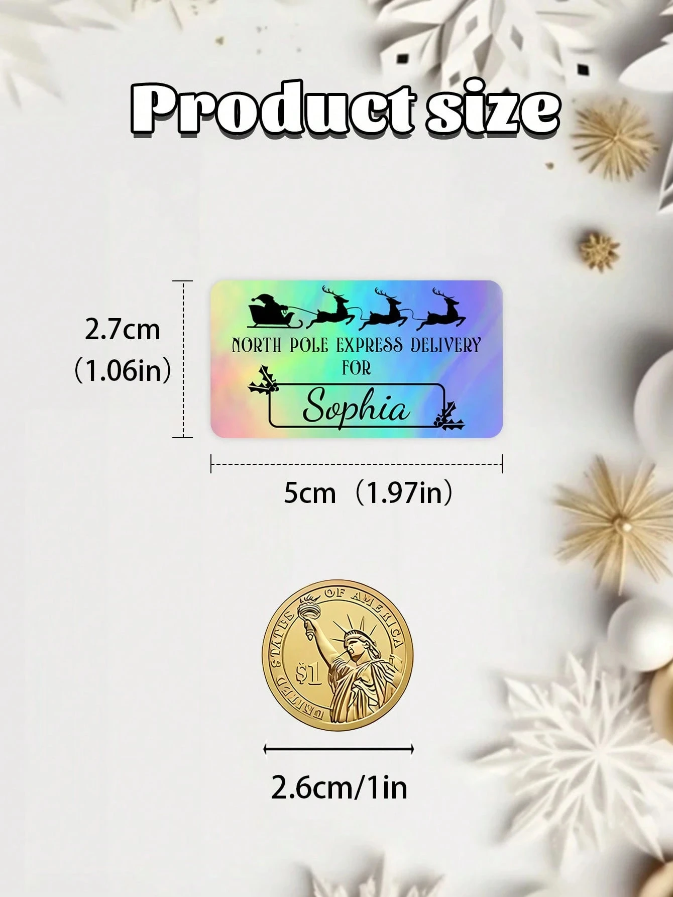 تخصيص ملصقات الليزر سانتا كلوز اسم شخصي هدية عيد الميلاد ديكور