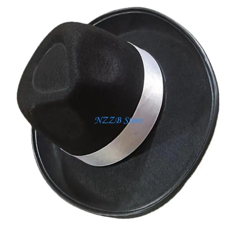 

T21F Elegant French Fedora Hat Unisex Gentleman Carnivals Festival Magicians Hat Fedoras Hat for Performances