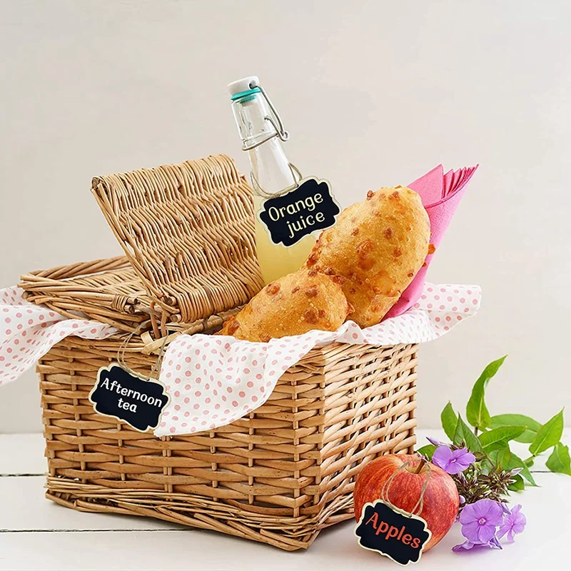 36Pcs Mini Chalkboards Signs, Hanging Wooden Chalkboard Tags, Double-Sided Message Board With Hanging String