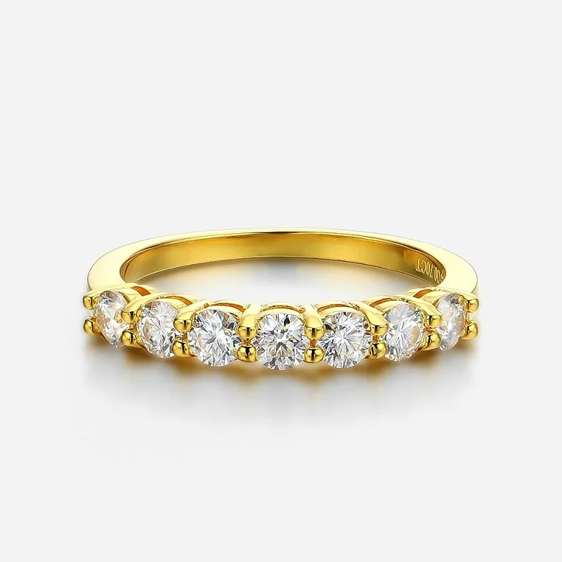 

Apaison 3 mm 0.1 ct Moissanite 18K Gold Plated Eternity Rings For Women's Wedding Anniversary Jewelry