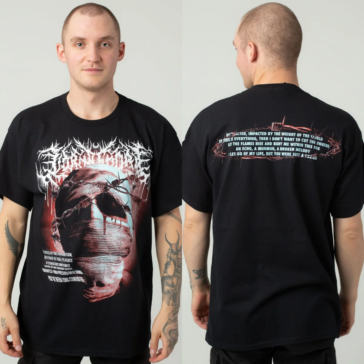 Logo Light Pink Lorna Shore Band T-Shirt Cotton Graphic Tee Men Women Summer Streetwear