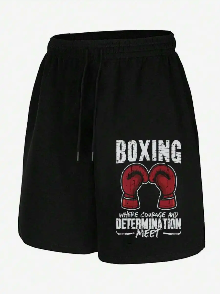 

Mens Boxing Shorts With Elastic Waist And Pockets For Training Gym Summer Sports
