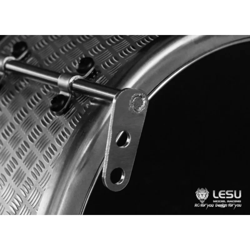 LESU Model Metal Stainless Steel Rear Wheel Dual Axle Fender S-1243-A B for Tamiya 3348 1/14 RC Card Dump Truck Model Parts