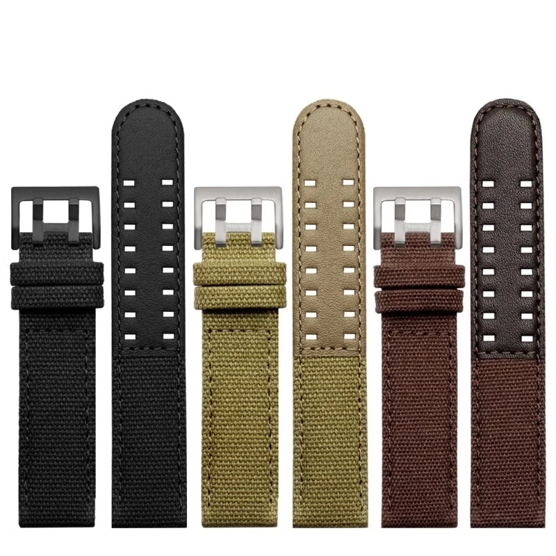 For Hamilton Khaki Field Airlines H760250 H68201993 H7060596 Canvas Lea-ther Bottom Citizen Seiko Strap Watchband 20mm 22mm