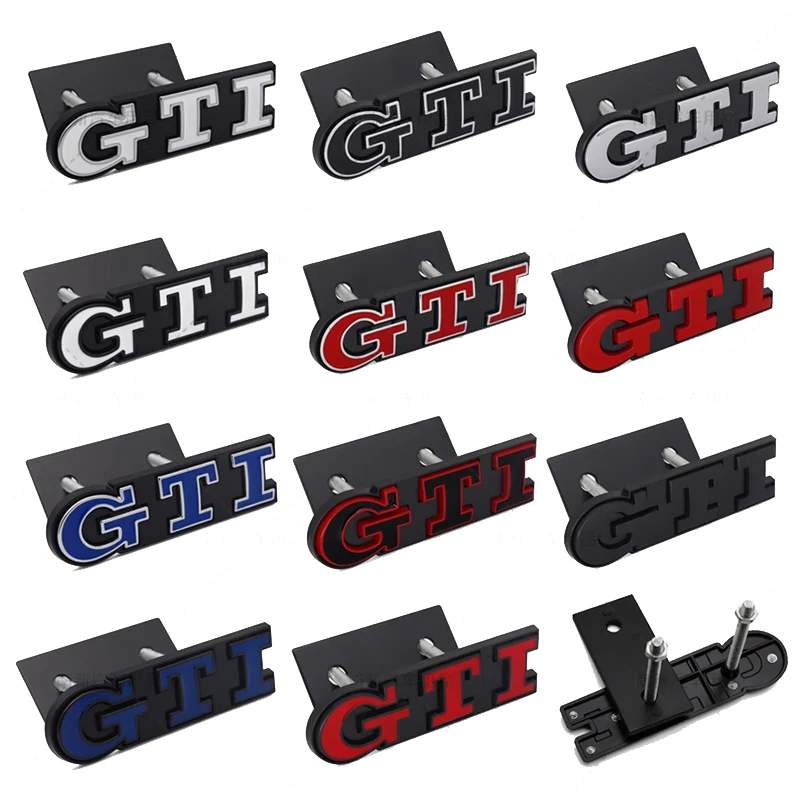 شارة معدنية بشعار GTI لشعار السيارة الأمامي لسيارة Volkswagen Polo Caddy Golf 4 5 6 8 Jetta Tiguan Touran Passat T-Roc MK3 MK4 MK5