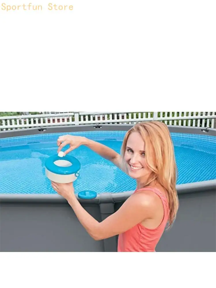 Pool Water Care Dispenser with Floating Design for Backyard Pool Use, Plastic Tablet Dispenser for Simple Routine Pool