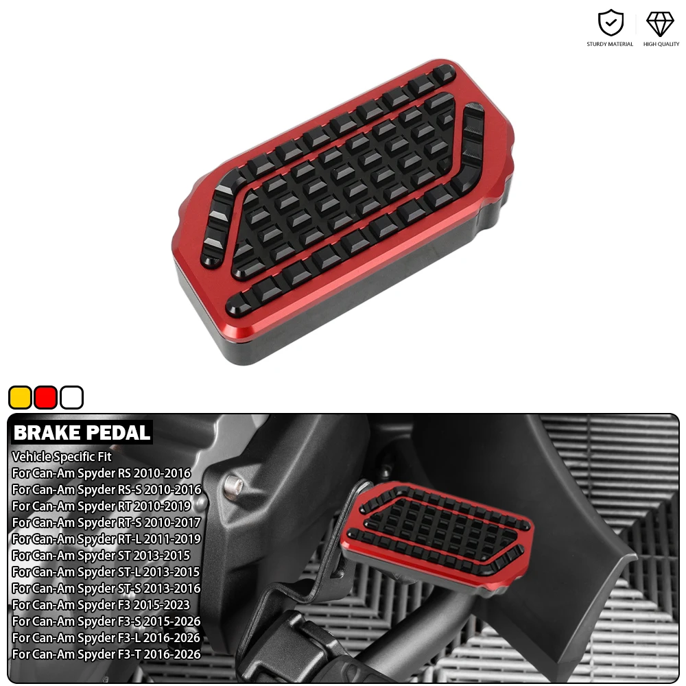 CNC Milling Aluminium Large Rear Brake Pedal Pad Foot Lever Extension Fit For Can-Am Spyder F3, RS, ST 2010-2026 & RT 2010-2019