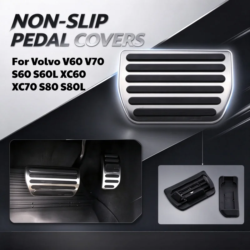 LHD AT MT Car Foot Rest Gas Brake Pedal Pad Cover for Volvo V60 V70 S60 S60L XC60 XC70 S80 S80L Accessories