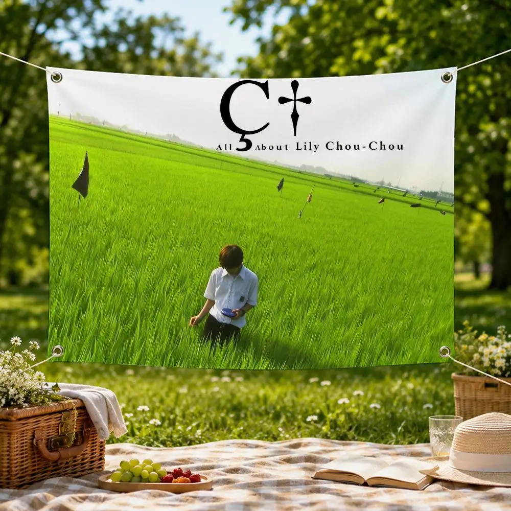 Movie Cute All About Lily Chou-Chou Flags Wall Hanging Flag Banner for Bedroom Dorm Party Festival Camping Indoor Outdoor Decor