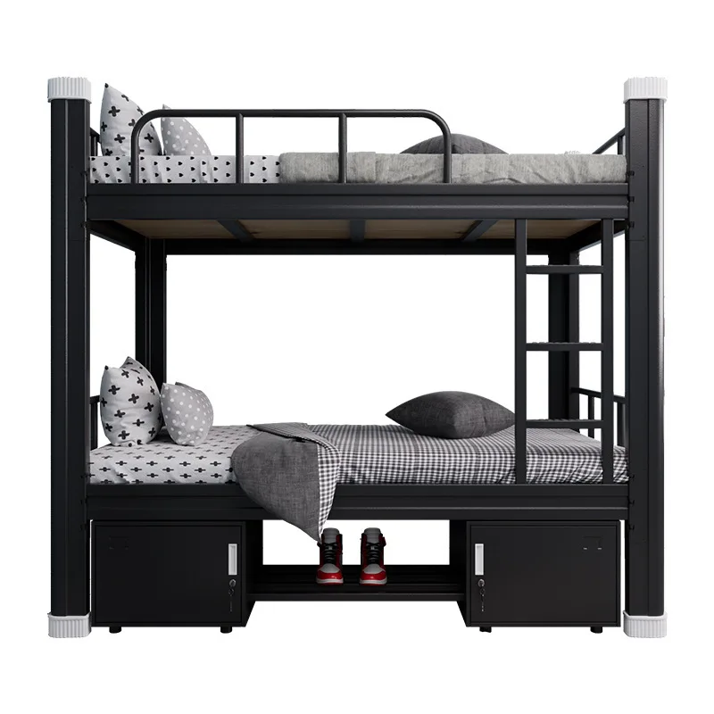 

Closed bunk bed, double wrought iron bed in dormitory