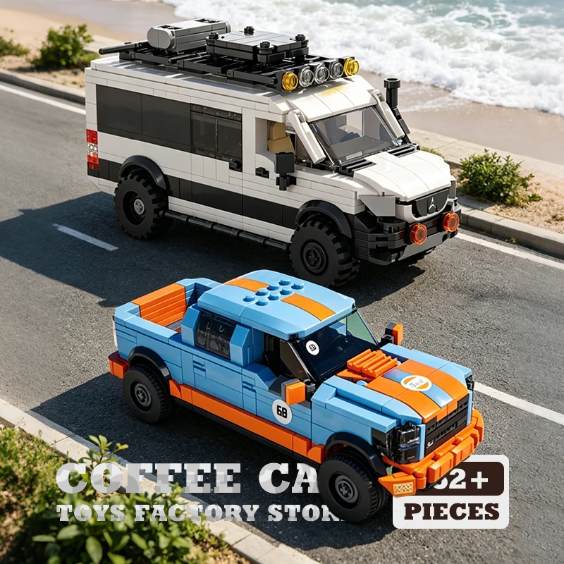

Creative Station Wagon Blocks MOC Set Camping RV Car Building STEM Toys City Vehicle Travel Trailer Bricks 3D Model Holiday Gift