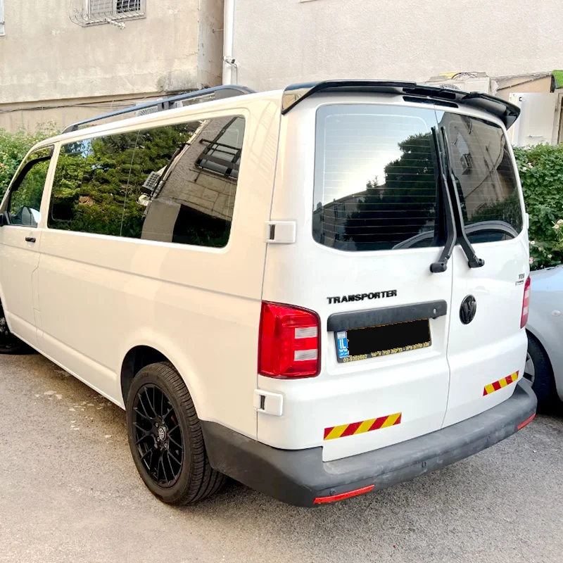 Für VW T5 T5.1 T6 T6.1 Doppeltür-Spoiler 1 Set Auto Heckklappen-Spoiler Flügel Hochglanz Schwarz/Carbon-Optik Passend