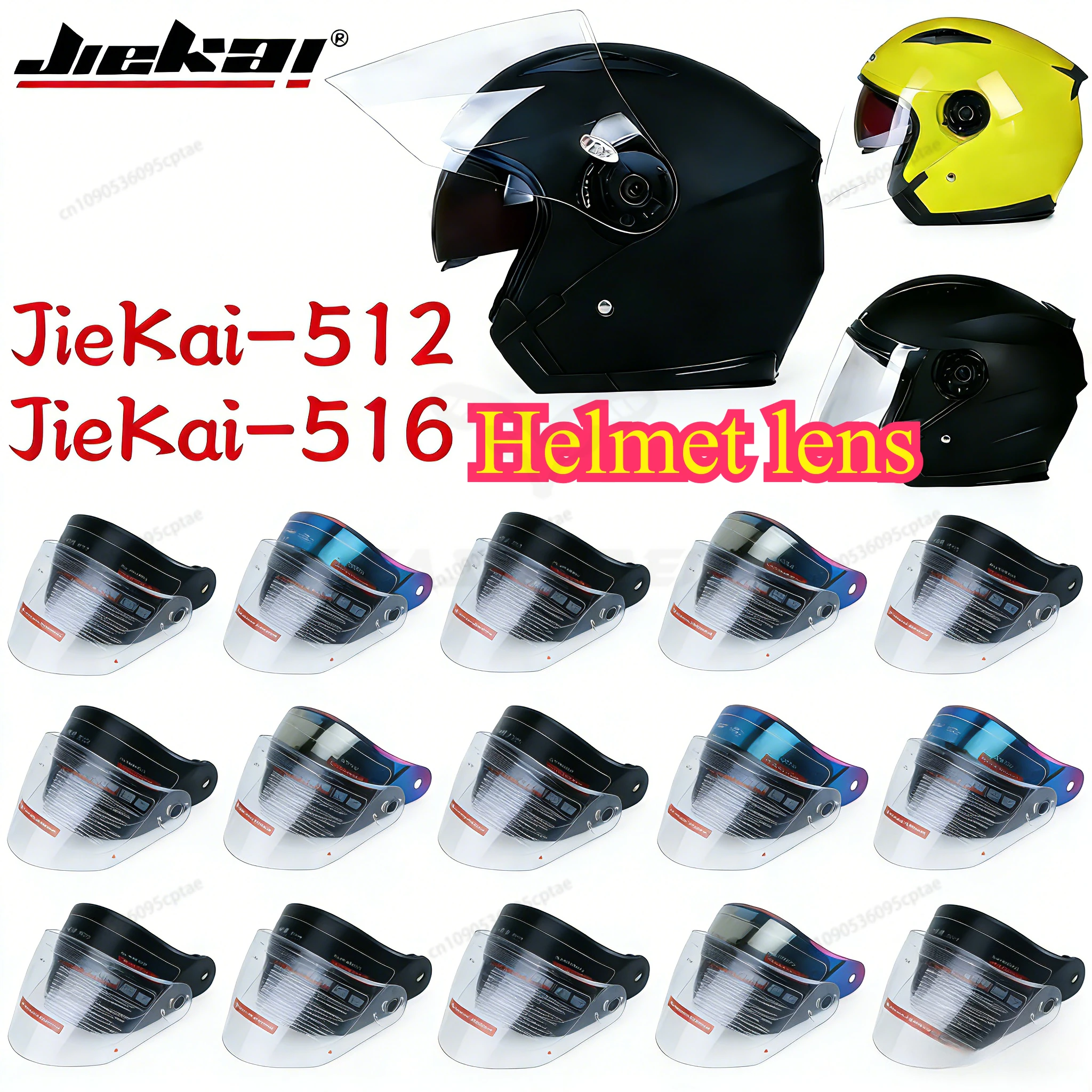 

Motorcycle Bicycle Half Helmet Visor for JIEKAI 515 512 516 Silver Kocha Multicolor Optional Accessory