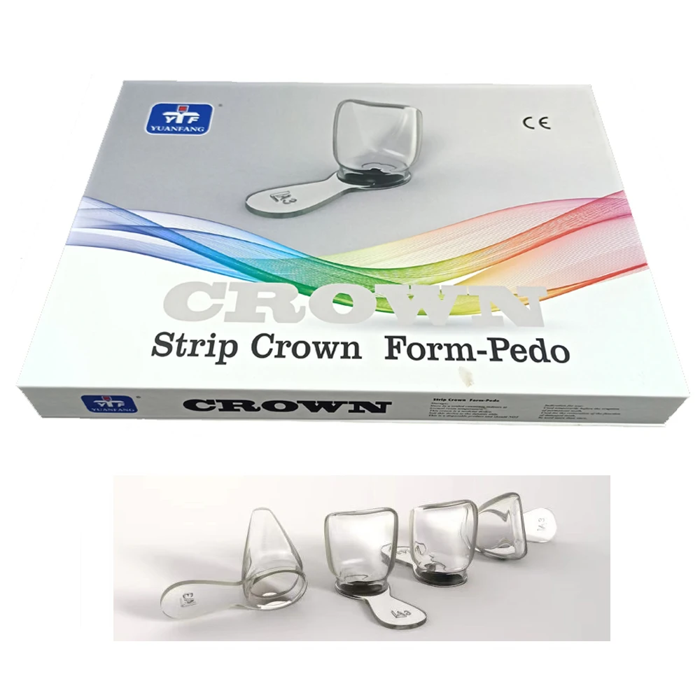 24pcs/48pcs Dental Kids Anterior Crowns Pediatric Prefabricated Deciduous Transparent Resin Strip Crown Form-Pedo Orthodontic Cr