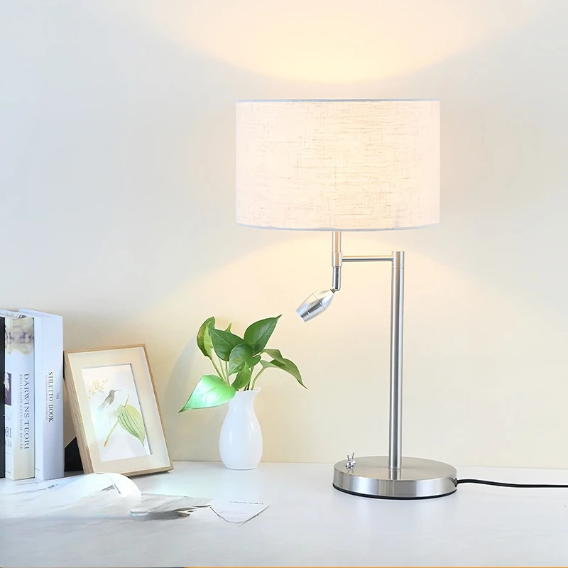 

Hotel engineering desk lamp, star quality room living room coffee table bedroom bedside led with spotlight cloth cover table