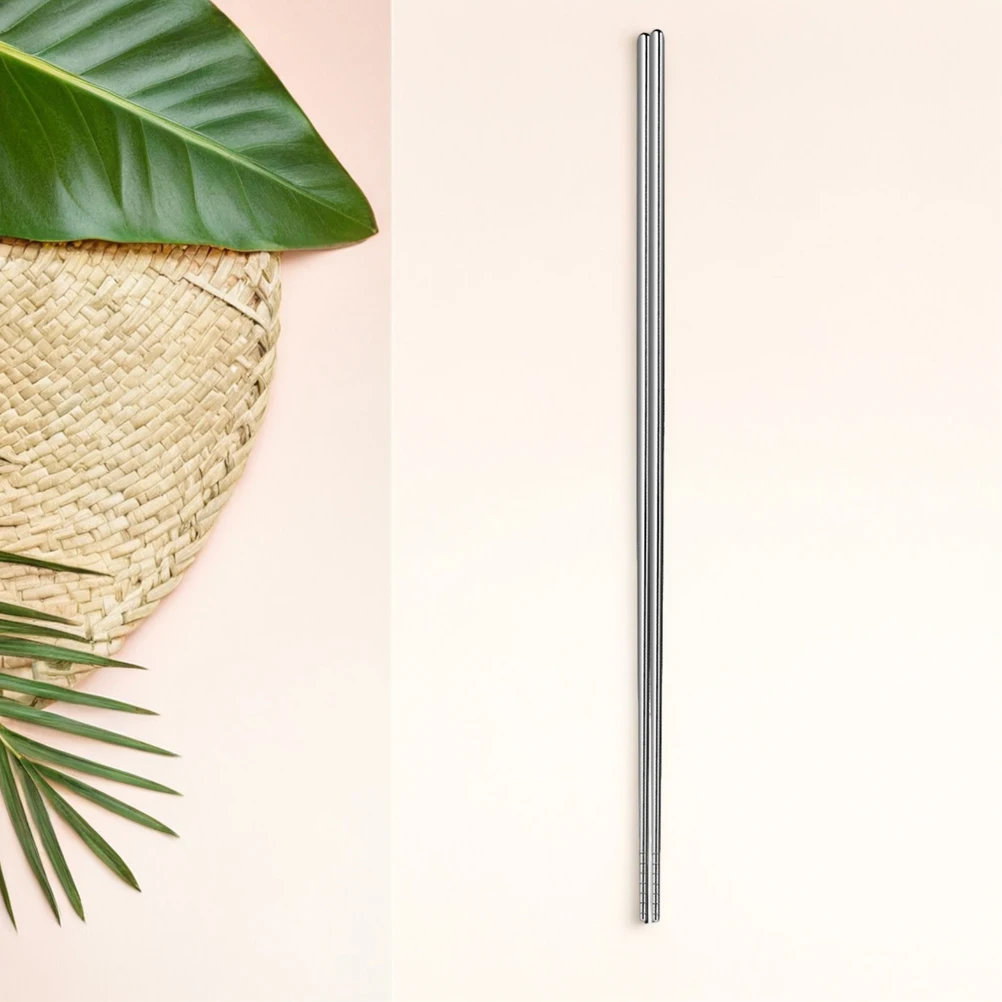 

Long Stainless Steel Chopsticks Extended Design Heat Resistant Cooking Utensils Reusable Dining Tools Silver Non Slip