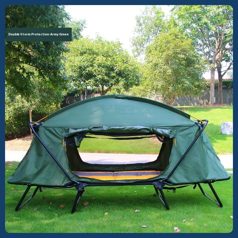 

Outdoor thickened Oxford cloth warm off the ground tent outdoor single double rainstorm double camping fishing tent