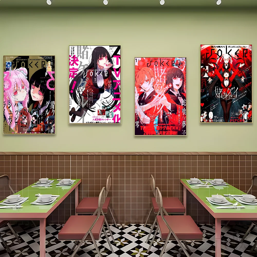 K-Kakegurui Y-Yumeko J-Jabami DIY Sticky Poster Whitepaper Prints Posters Artwork Vintage Decorative Painting