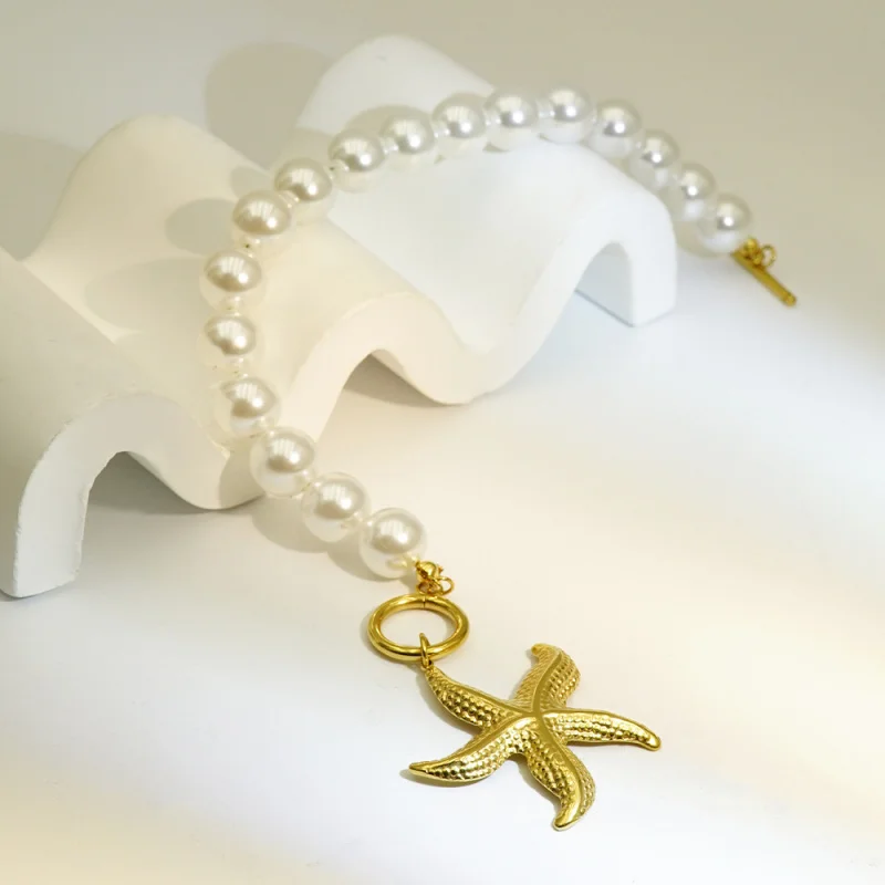 

Vintage Baroque Pearl Starfish Bracelet Elegant High-end Exaggerated Heart Jewelry