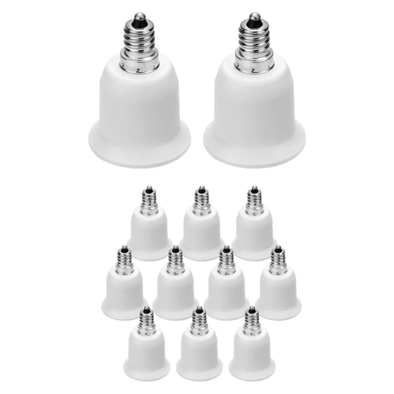 12 Pack E12 To E26 Adapter E12 Light Socket To Medium Base E26 E27 Converter Light Socket Adapter Chandelier Socket