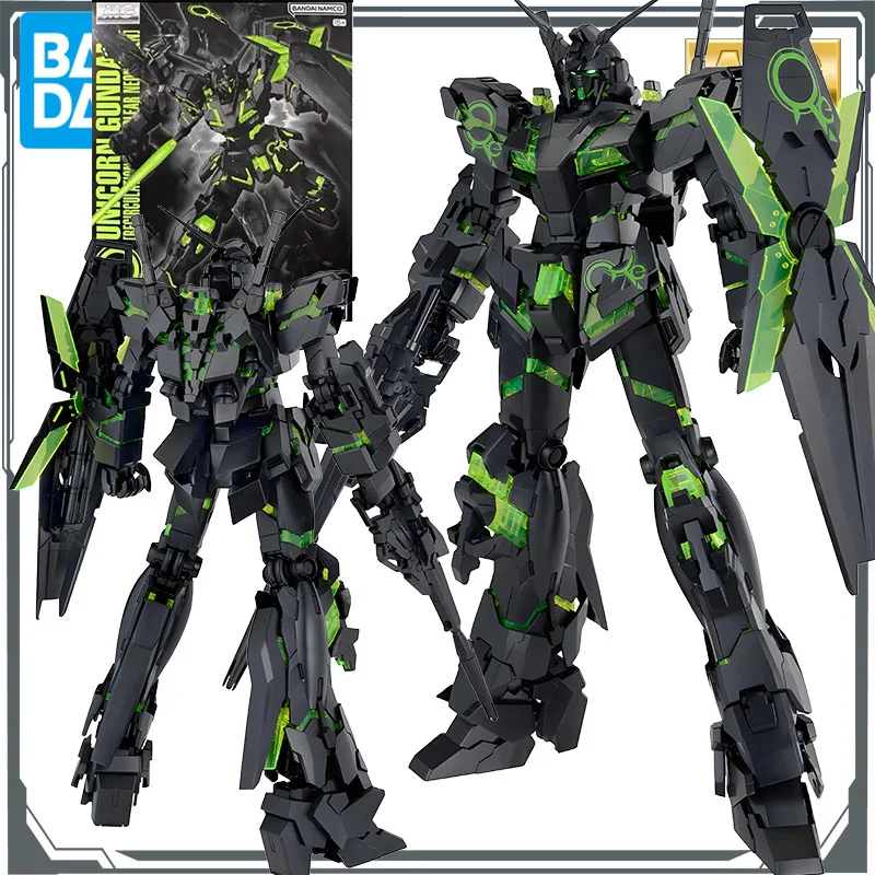 Bandai Original MODEL KIT GUNDAM MG UNICORN GUNDAM [RECirculation / NEON GREEN] 1/100 Anime Action Figure Assembly Model Toys