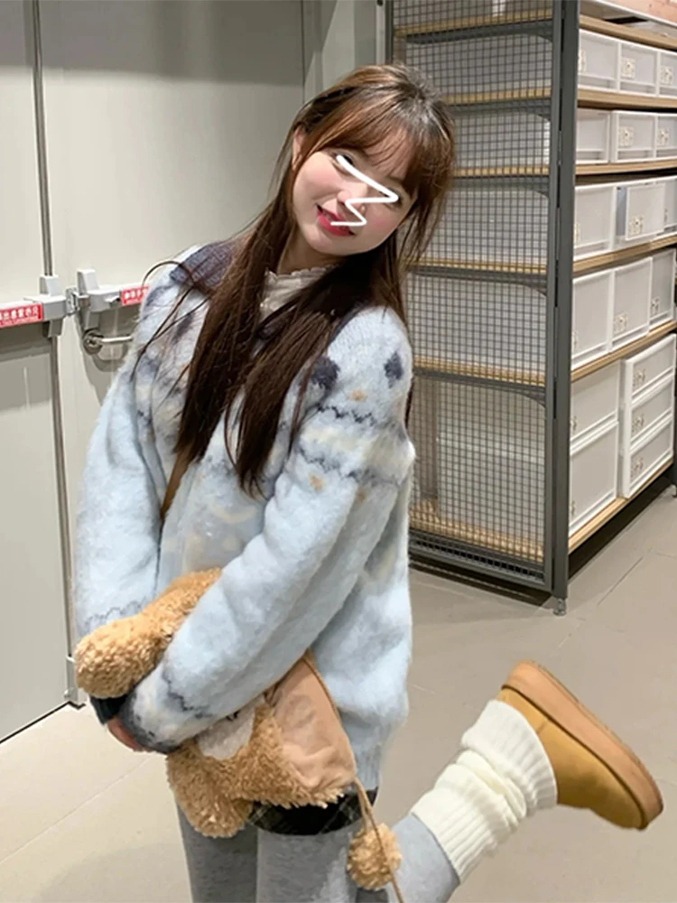 Fce 裏地付きジッパーニットオープンカーディガンレディースセーターアウターウェアルーズフィット韓国 Sle 冬カジュアルファイオン